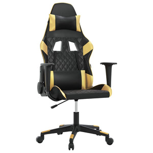 Sedia da Gaming Massaggiante Nero e Oro in Similpelle cod mxl 69723