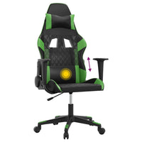 Sedia da Gaming Massaggiante Nero e Verde in Similpelle 345514