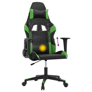 Sedia da Gaming Massaggiante Nero e Verde in Similpelle cod mxl 75873