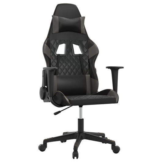 Sedia da Gaming Massaggiante Nero e Grigio in Similpelle cod mxl 70115