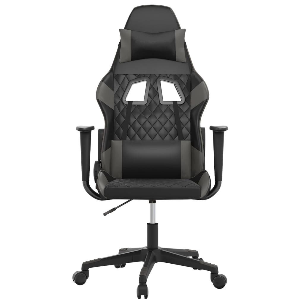 Sedia da Gaming Massaggiante Nero e Grigio in Similpelle cod mxl 70115