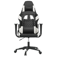 Sedia da Gaming Massaggiante Nera e Bianca in Similpelle 345516