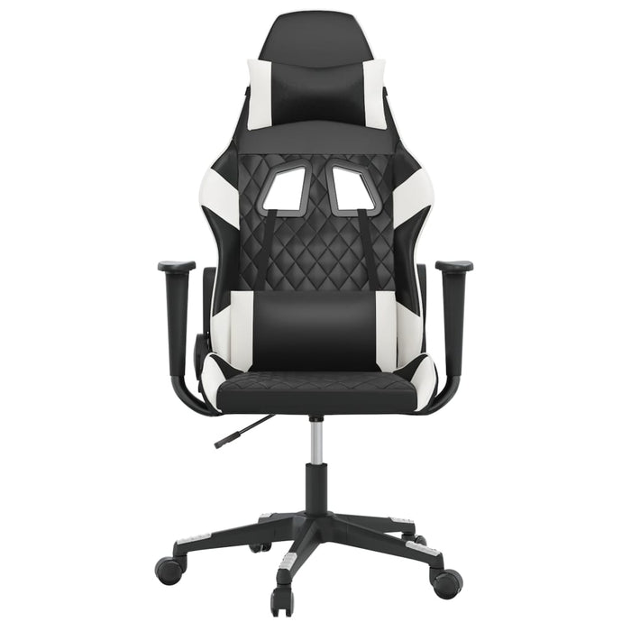 Sedia da Gaming Massaggiante Nera e Bianca in Similpelle 345516
