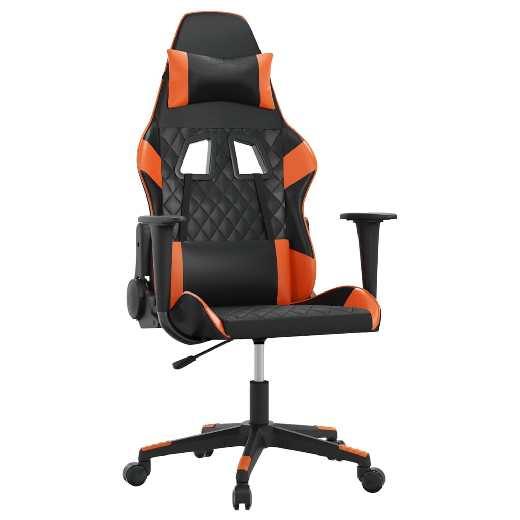 Sedia da Gaming Massaggiante Nero e Arancione in Similpelle cod mxl 68244