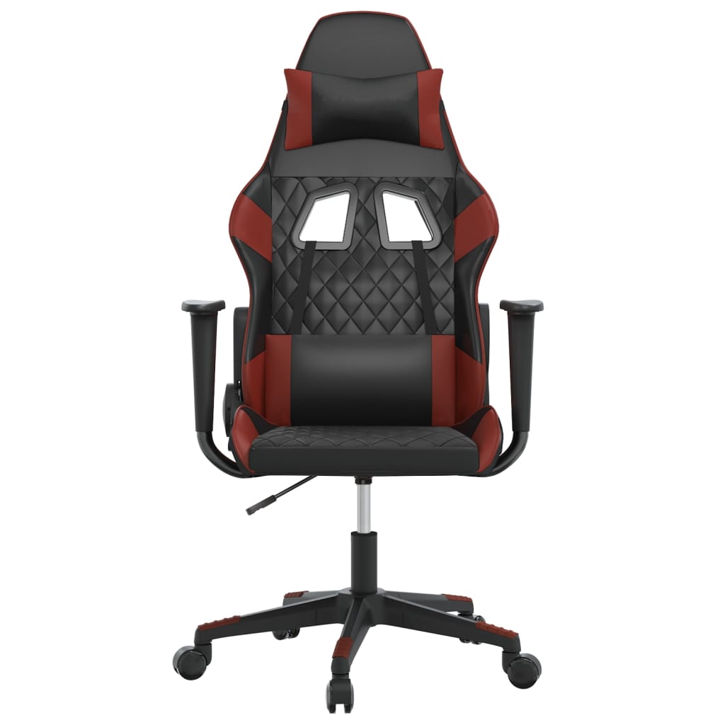 Sedia Gaming Massaggio Nero e Rosso Vino in Similpelle 345518