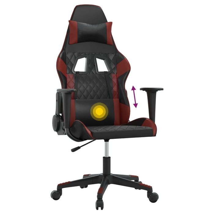 Sedia Gaming Massaggio Nero e Rosso Vino in Similpelle 345518