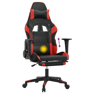 Sedia da Gaming Massaggio Poggiapiedi Nero e Rosso Similpelle 345523