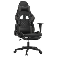 Sedia da Gaming Massaggio Poggiapiedi Nero e Grigio Similpelle cod mxl 60712