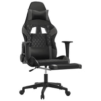 Sedia da Gaming Massaggio Poggiapiedi Nero e Grigio Similpelle cod mxl 60712