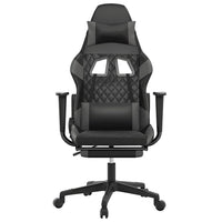 Sedia da Gaming Massaggio Poggiapiedi Nero e Grigio Similpelle cod mxl 60712