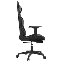 Sedia da Gaming Massaggio Poggiapiedi Nero e Grigio Similpelle cod mxl 60712