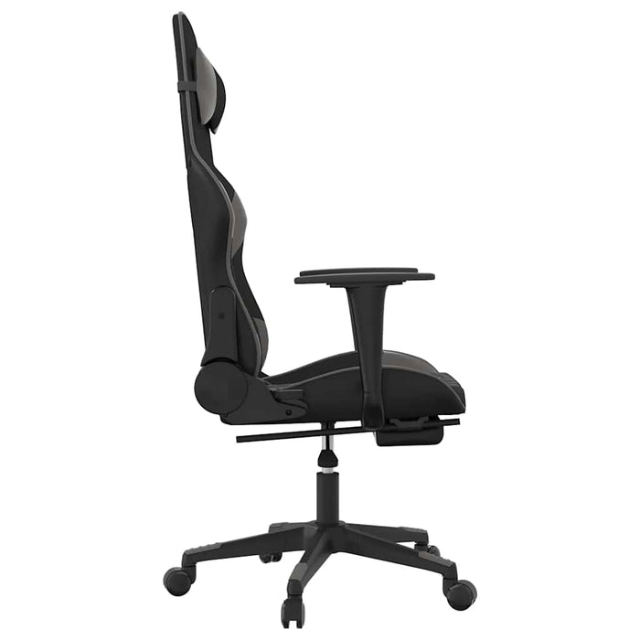 Sedia da Gaming Massaggio Poggiapiedi Nero e Grigio Similpelle cod mxl 60712