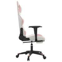 Sedia da Gaming Massaggio Poggiapiedi Bianco e Rosa Similpelle 345530