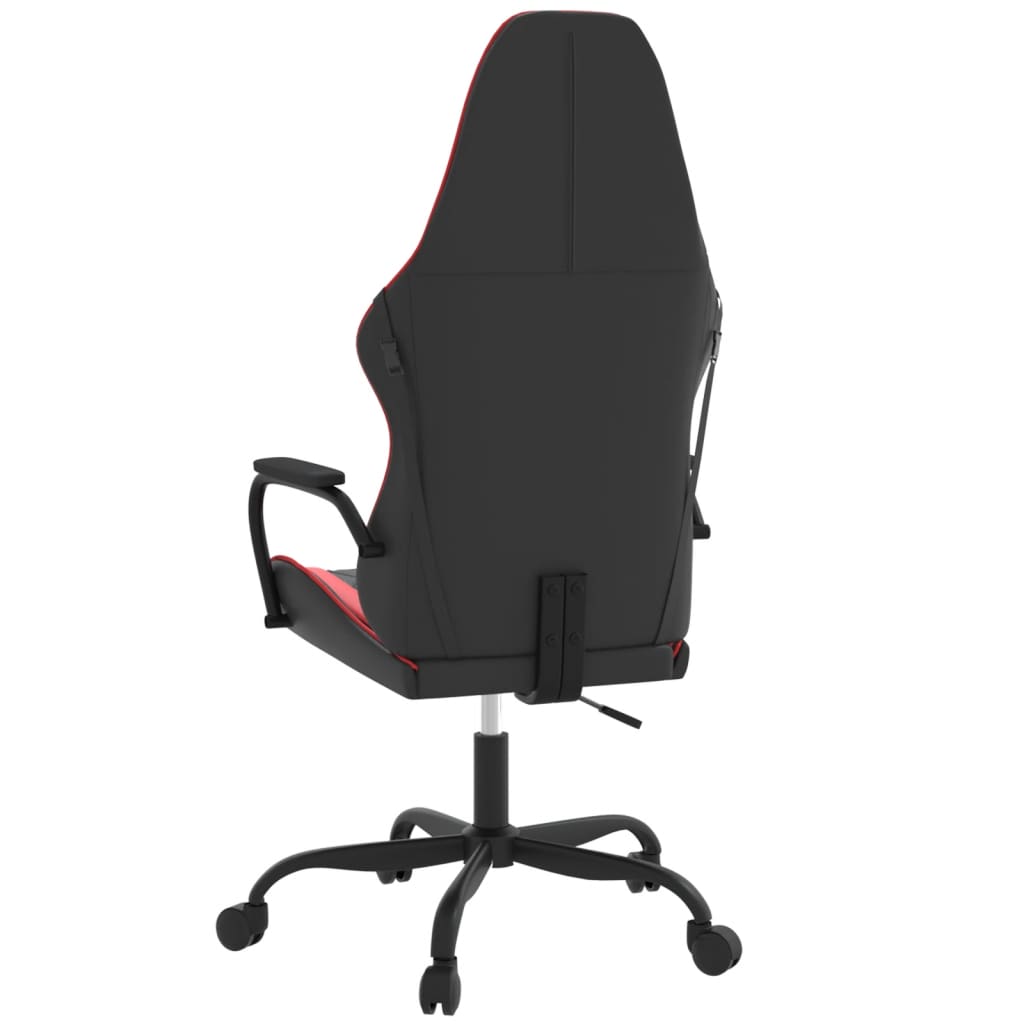 vidaXL Sedia da Gaming Massaggiante Rosso e Nero in Similpelle