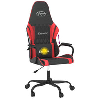 vidaXL Sedia da Gaming Massaggiante Rosso e Nero in Similpelle