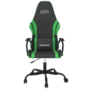 vidaXL Sedia da Gaming Massaggiante Nero e Verde in Similpelle