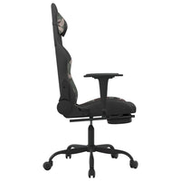 Sedia Gaming Girevole con Poggiapiedi Tessuto Nero e Mimetico 345706