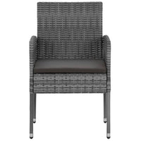 Set da Pranzo per Esterni 5 pz in Polyrattan Grigio