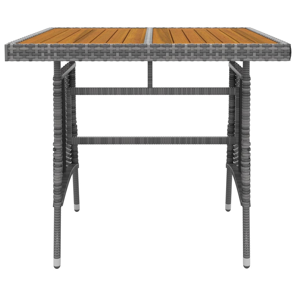 Set da Pranzo per Esterni 5 pz in Polyrattan Grigio