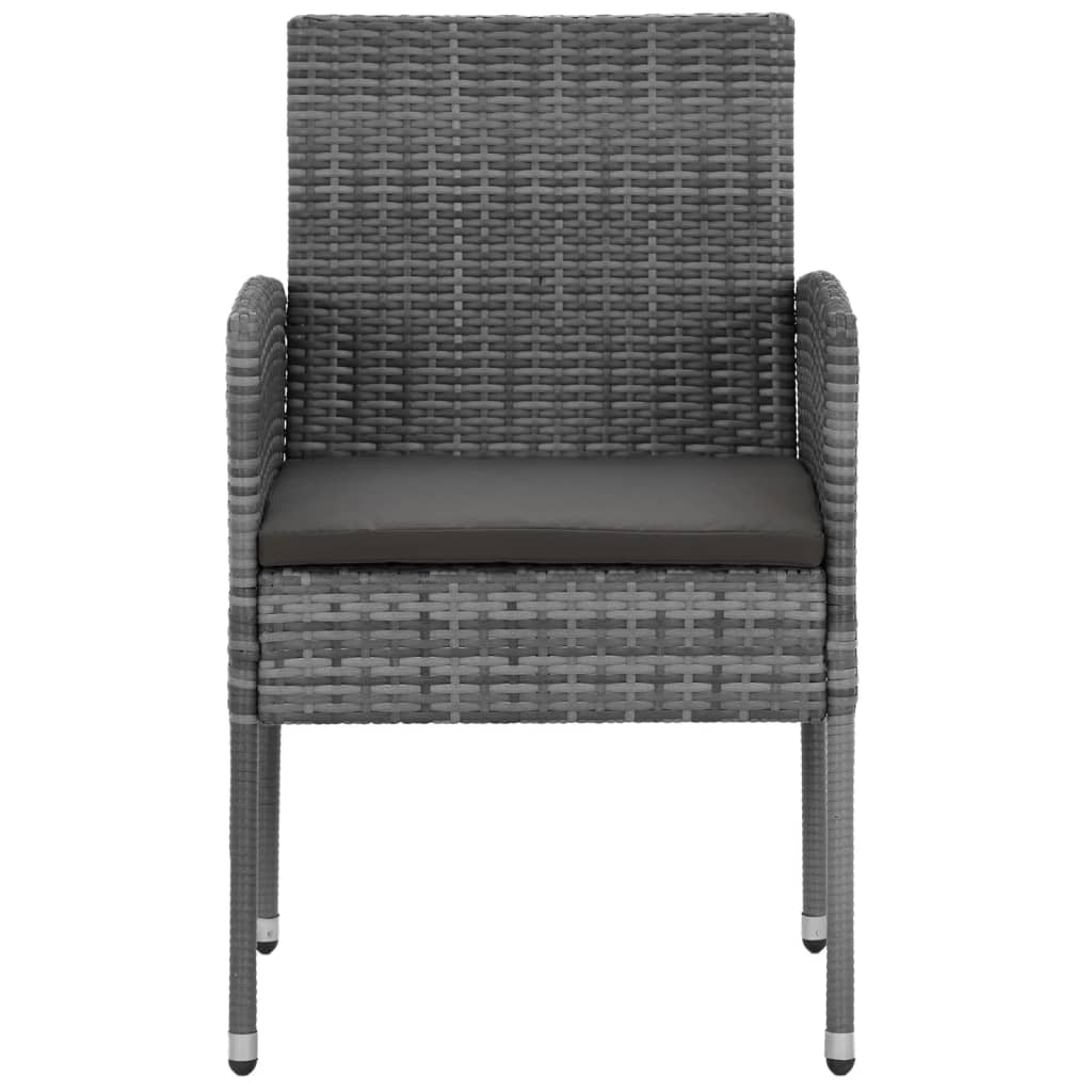 Set da Pranzo per Esterni 5 pz in Polyrattan Grigio 3120104