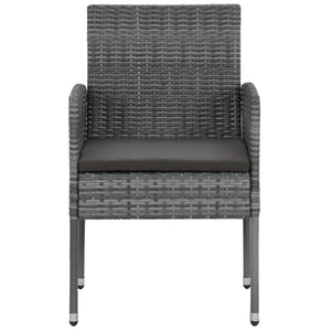 Set da Pranzo per Esterni 5 pz in Polyrattan Grigio 3120104