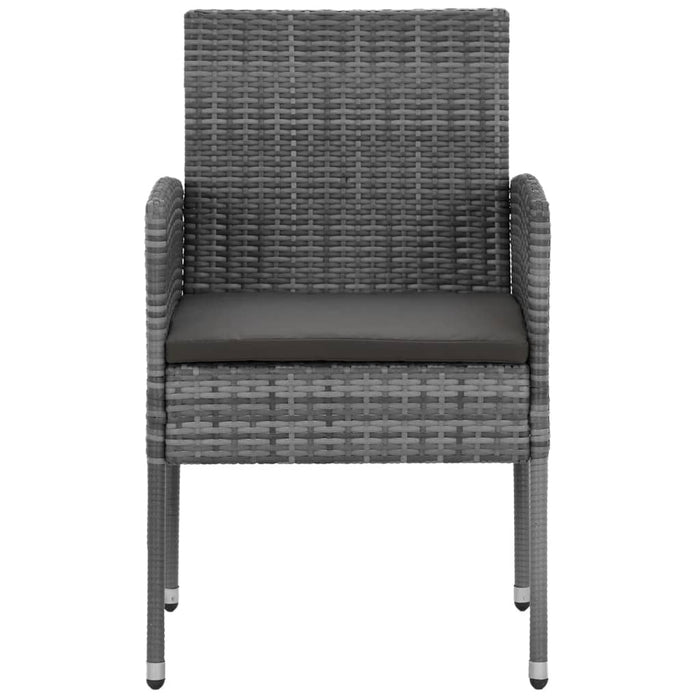 Set da Pranzo per Esterni 5 pz in Polyrattan Grigio 3120104