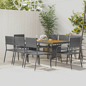Set da Pranzo per Esterni 9 pz in Polyrattan Grigio 3120113