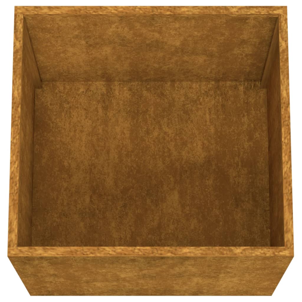 Vassoio fioriera aiuola rialzata piante fiori terrazzo giardino 32 x 30 x 29 cm acciaio corten marrone 02_0037508