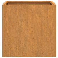 Vassoio fioriera aiuola rialzata piante fiori terrazzo giardino 49 x 47 x 46 cm acciaio corten marrone 02_0037623
