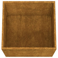 Vassoio fioriera aiuola rialzata piante fiori terrazzo giardino 49 x 47 x 46 cm acciaio corten marrone 02_0037623