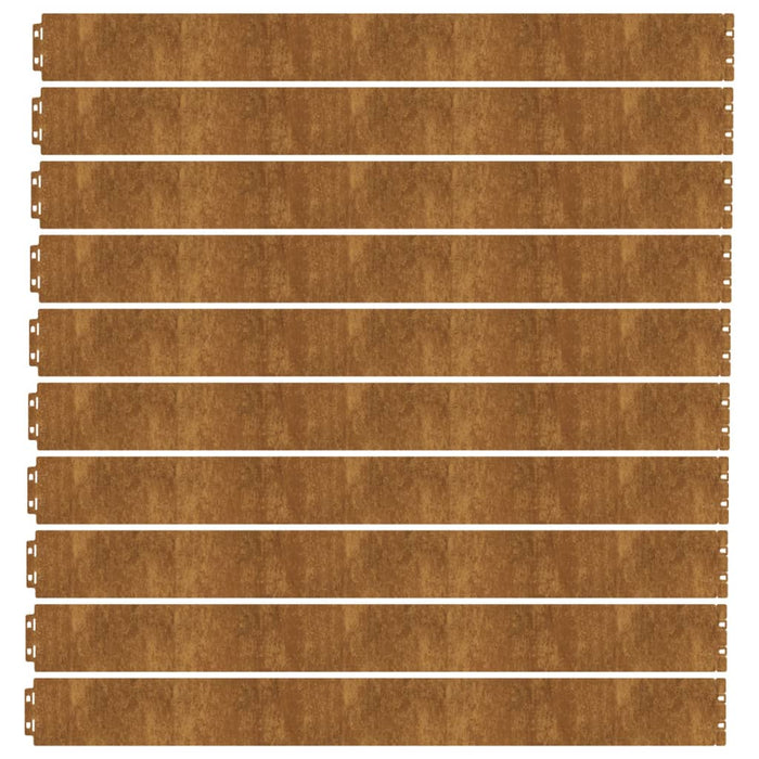 Bordure per Prato 10 pz 10x103 cm Flessibili in Acciaio Corten