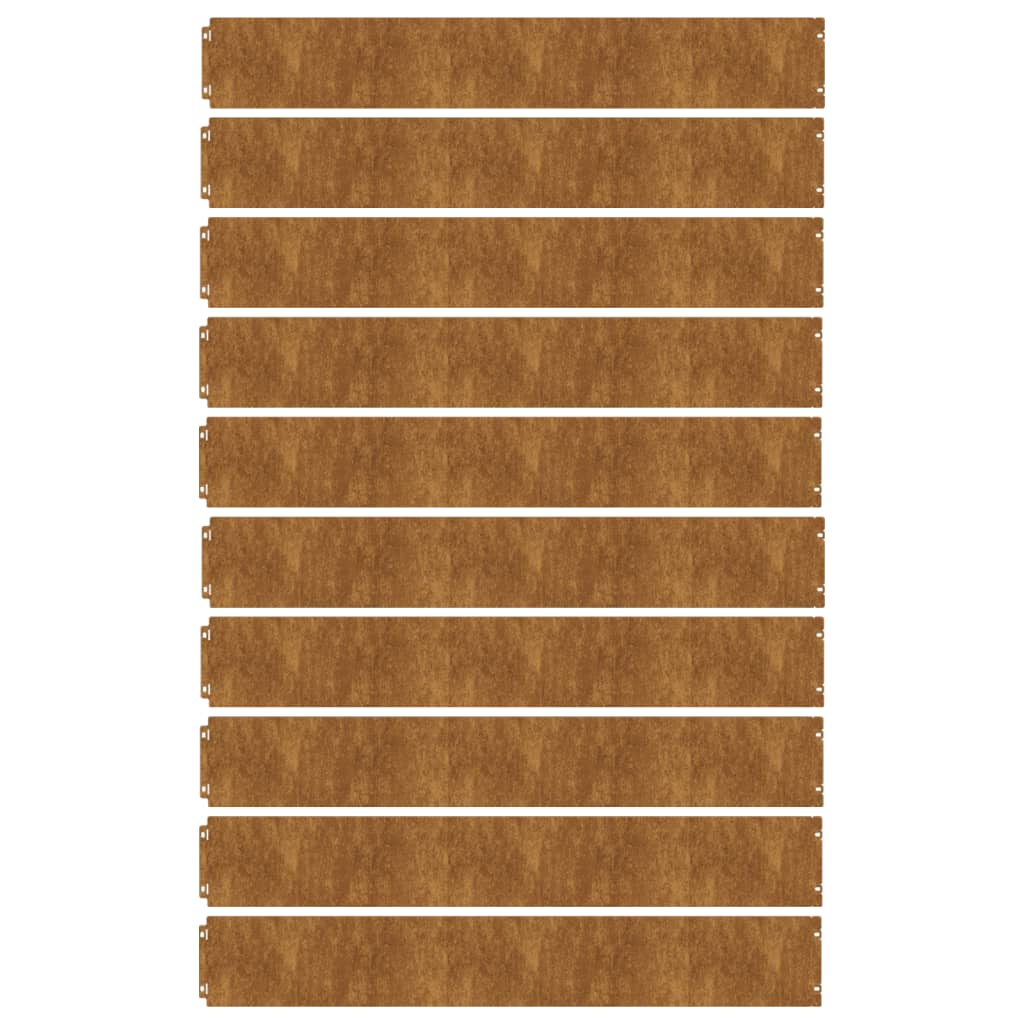 Bordure per Prato 10 pz 15x103 cm Flessibili in Acciaio Corten