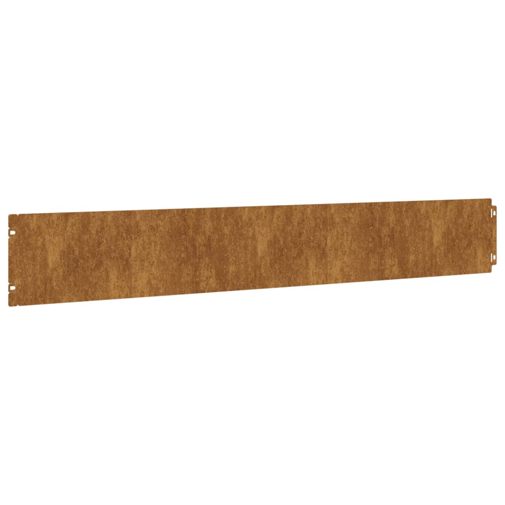Bordure per Prato 10 pz 15x103 cm Flessibili in Acciaio Corten 821892