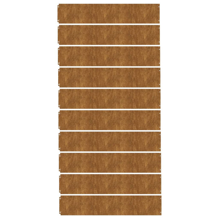 Bordure per Prato 10 pz 20x103 cm Flessibili in Acciaio Corten 821894