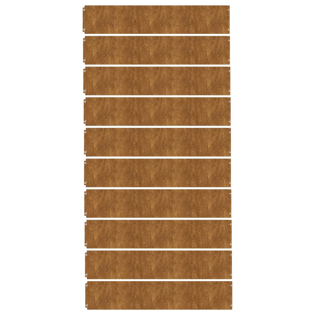 Bordure per Prato 10 pz 20x103 cm Flessibili in Acciaio Corten