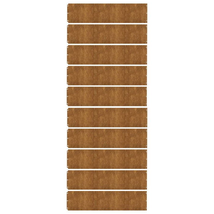 Bordure per Prato 10 pz 25x103 cm Flessibili in Acciaio Corten 821896