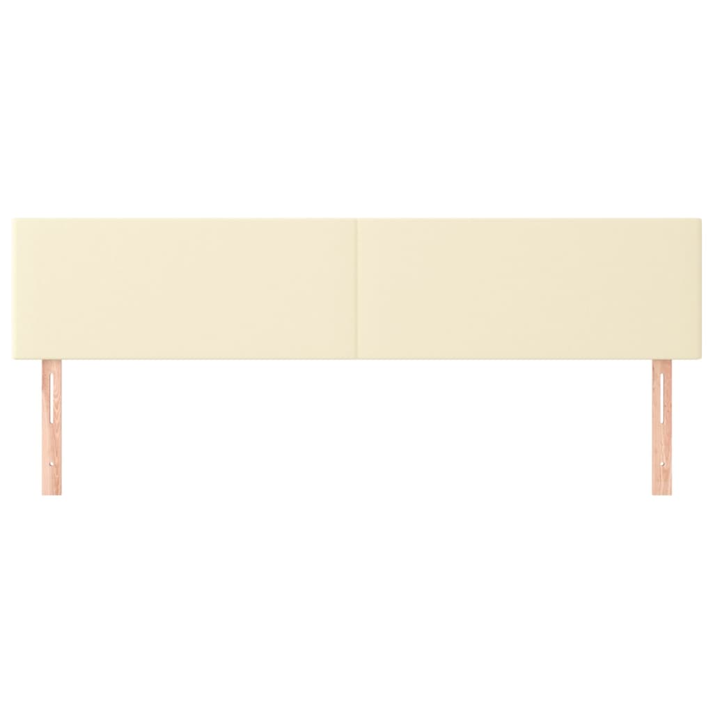 Testiera 2 pz-Set di 2 Testata-Testiera Decorativa Crema 80x5x78/88 cm in Similpelle