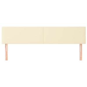 Testiera 2 pz-Set di 2 Testata-Testiera Decorativa Crema 80x5x78/88 cm in Similpelle