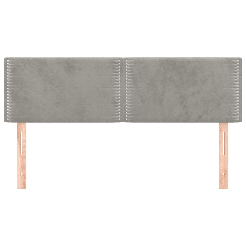 Testiere 2 pz Grigio Chiaro 72x5x78/88 cm in Velluto 345938