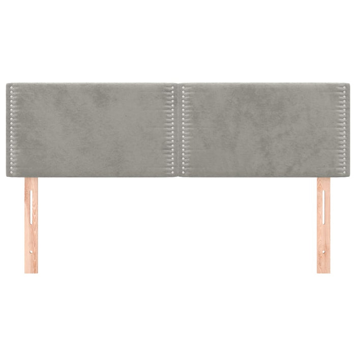 Testiere 2 pz Grigio Chiaro 72x5x78/88 cm in Velluto 345938