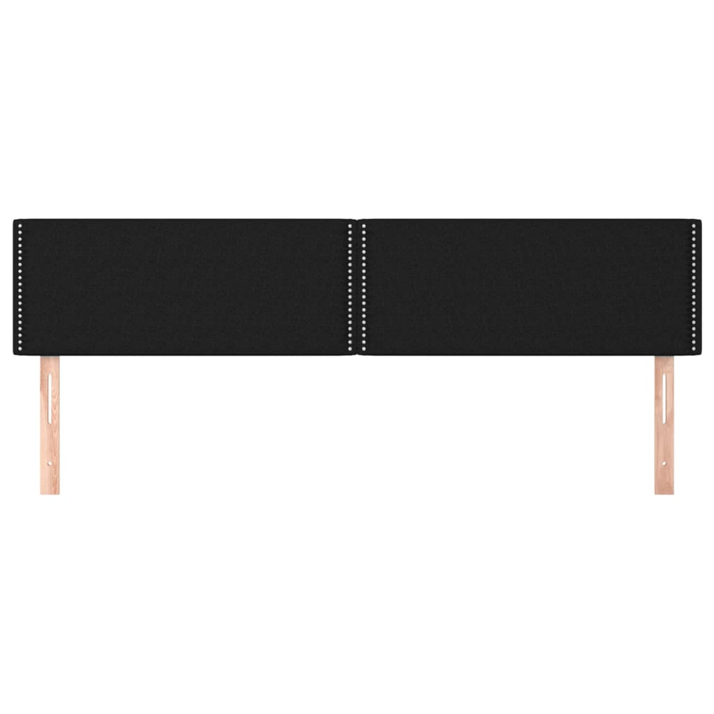 Testiera 2 pz Nera 80x5x78/88 cm in Tessuto 345946