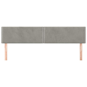 Testiera 2 pz Grigio Chiaro 80x5x78/88 cm in Velluto 345958