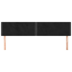 Testiera 2 pz Nera 80x5x78/88 cm in Velluto 345960