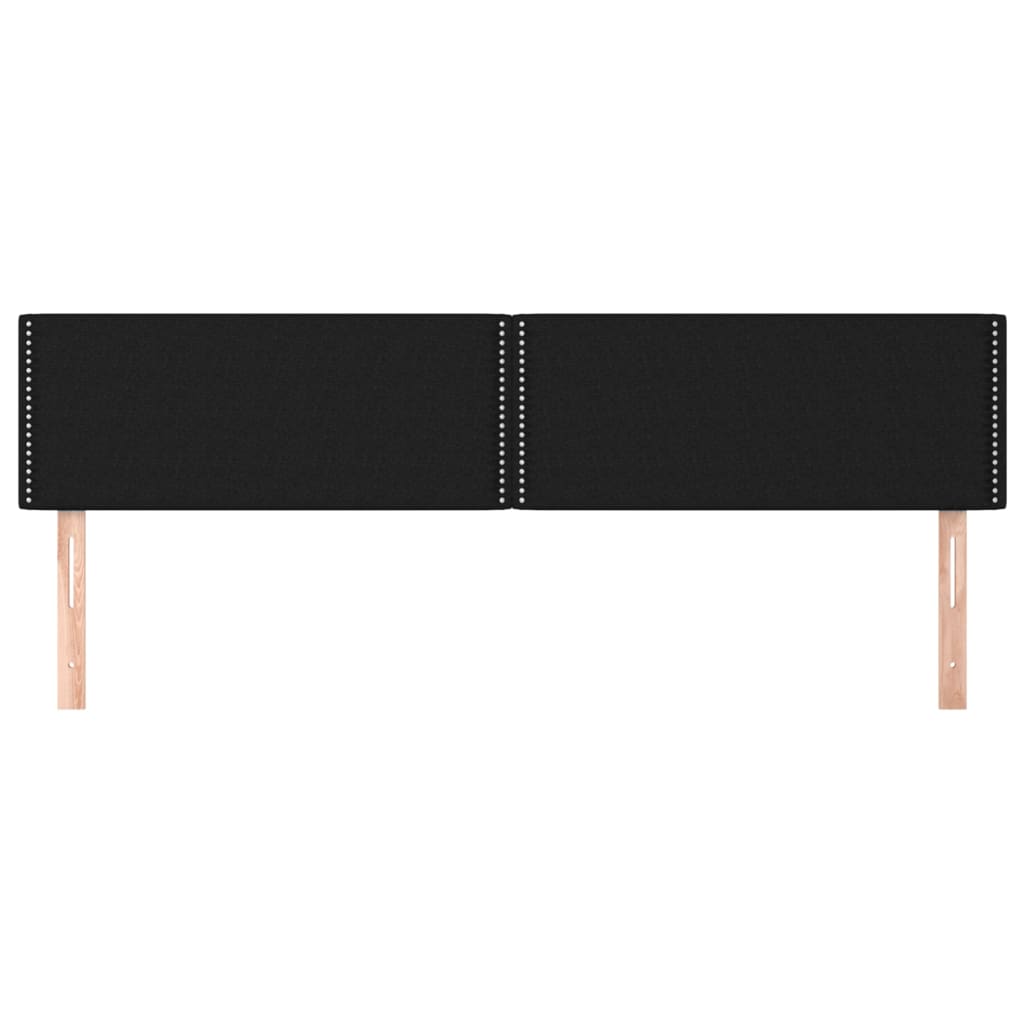 Testiera 2 pz-Set di 2 Testata-Testiera Decorativa Nera 90x5x78/88 cm in Tessuto 497916