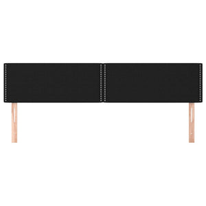 Testiera 2 pz-Set di 2 Testata-Testiera Decorativa Nera 90x5x78/88 cm in Tessuto 497916