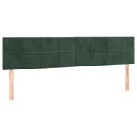 Testiera 2 pz Verde scuro 90x5x78/88 cm in Velluto 346085