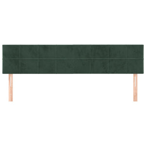 Testiere 2 pz Verde Scuro 100x5x78/88 cm in Velluto 346099