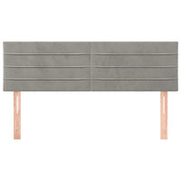 Testiere 2 pz Grigio Chiaro 72x5x78/88 cm in Velluto 346152