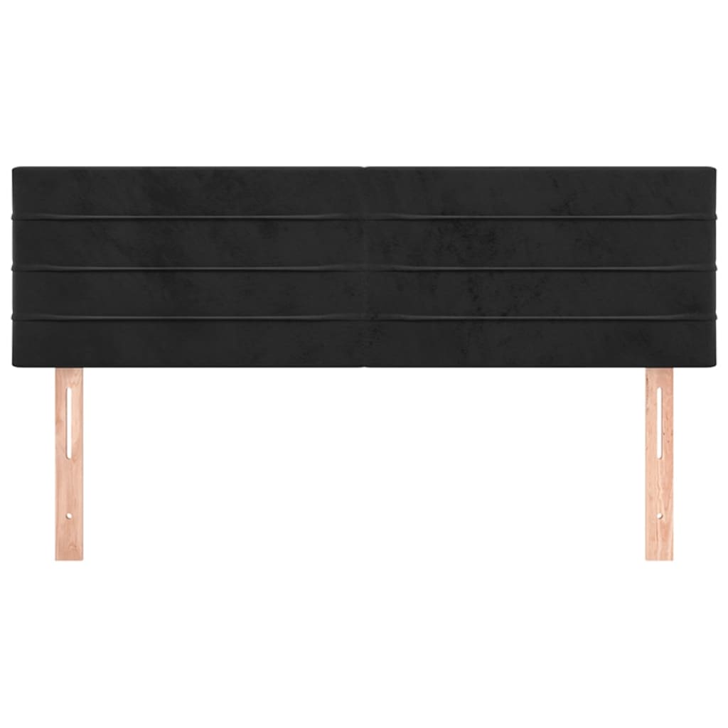 Testiere 2 pz Nere 72x5x78/88 cm in Velluto 346154