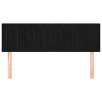 Testiere 2 pz Nere 72x5x78/88 cm in Velluto 346252